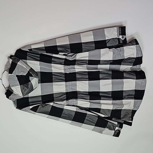 Happymum large black and white plaid zip up hooded maternity jacket - Picture 5 of 6